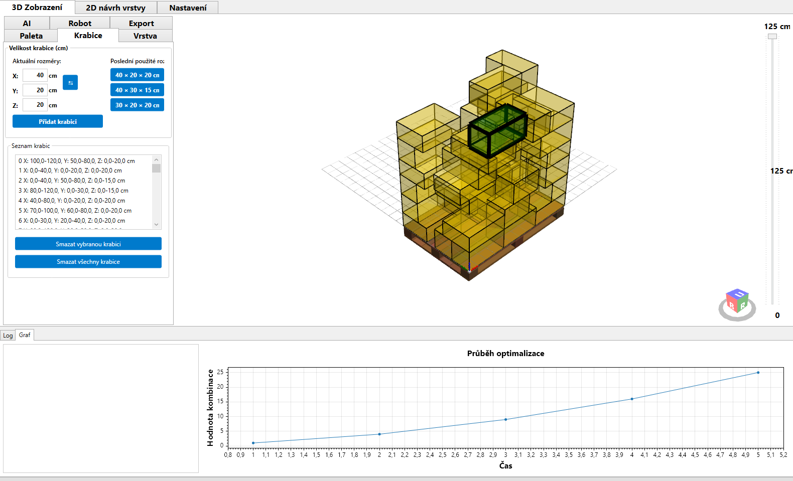MS PALETIZER SW – 3D návrh a optimalizace